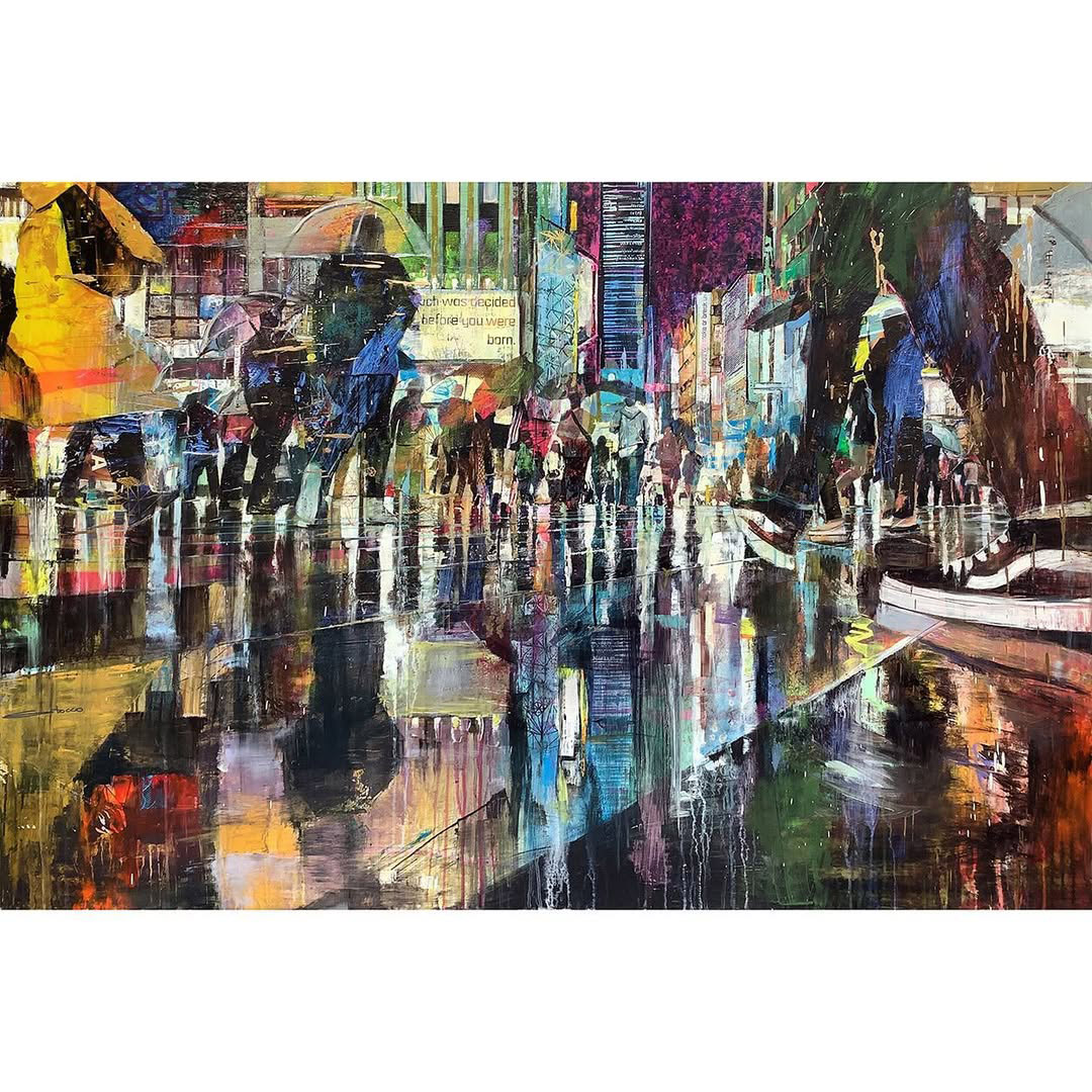 Rainy Walkers Shimmer and Glimmer to Dinner